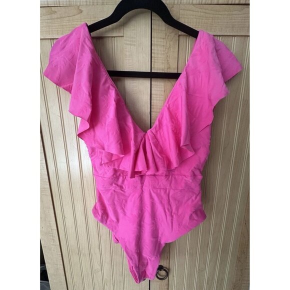 Trina Turk Other - TRINA TURK JOPLIN JACQUARD PLUNGE ONE PIECE SWIMSUIT, HOT PINK,NWT $162 SIZE 8